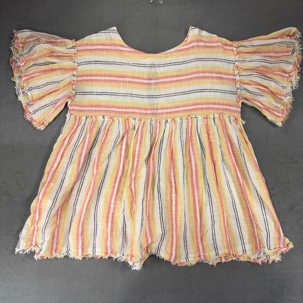 Free People Summer‎ Nights Dress Size Medium Cotton Colorful Striped Boho